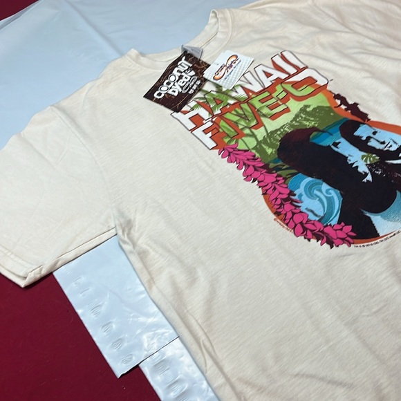 NEW M Crazy Shirts Hawaii Five-O OFF WHITE T Shirt COCONUT DYED UPF 50+ men’s M - Picture 3 of 16